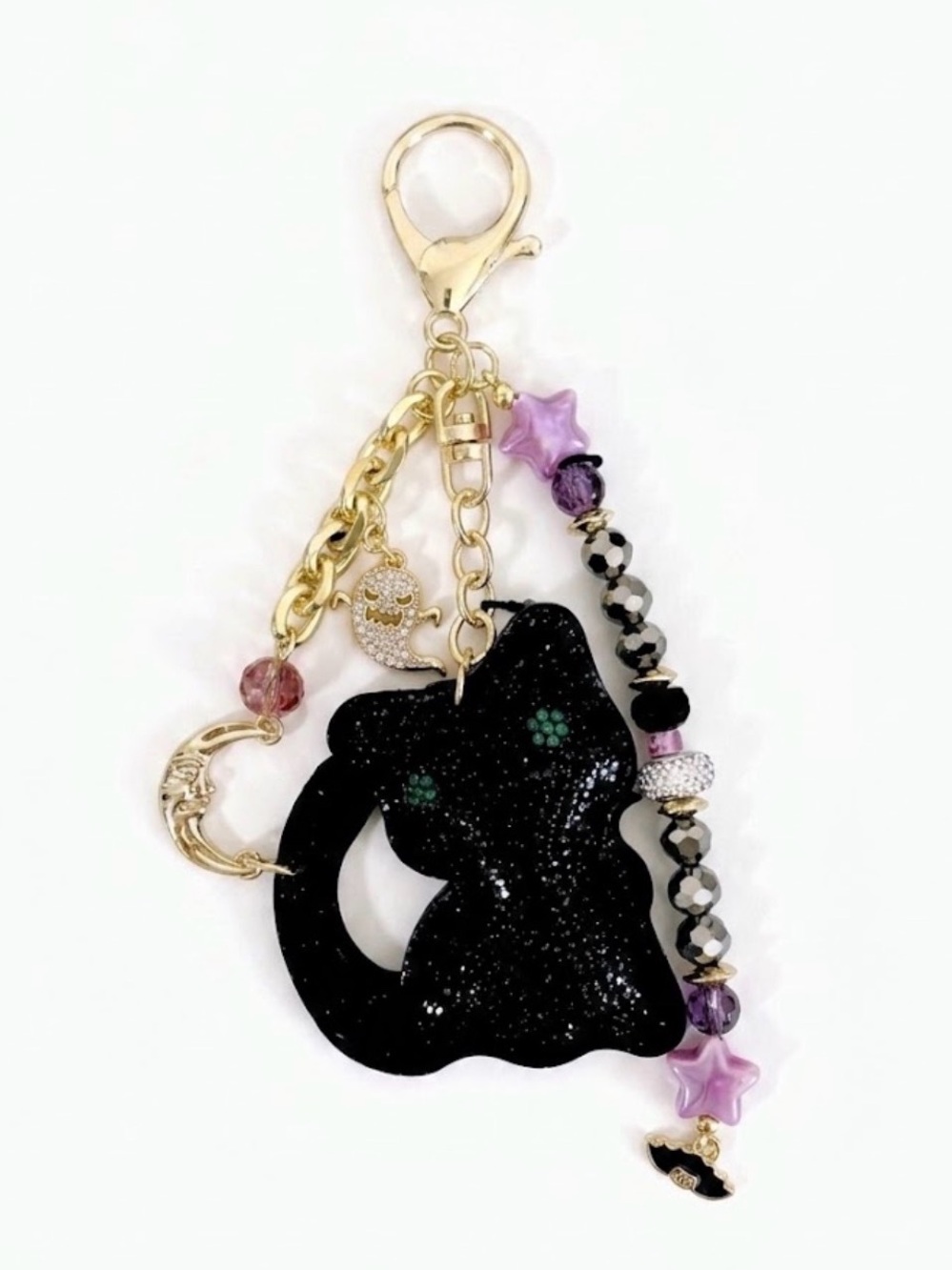 NWT ⚜️🐈‍⬛⚜️ Eye Candy LA Black Bag Charm Keychain